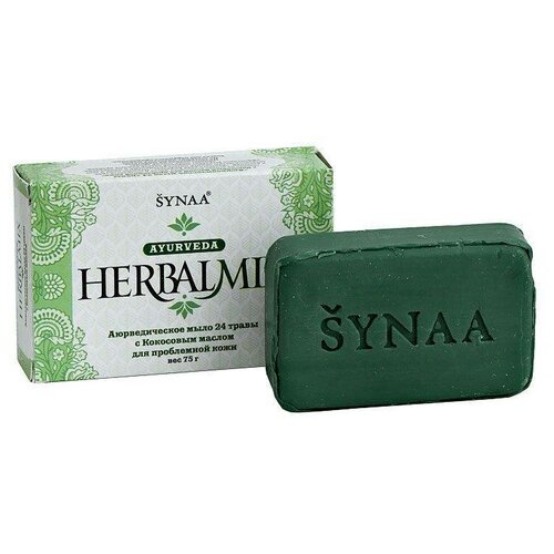 Synaa Мыло кусковое Ayurveda 24 травы, 75 г