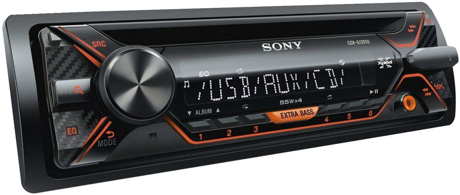 Автомагнитола CD Sony CDX-G1201U 1DIN 4x55Вт