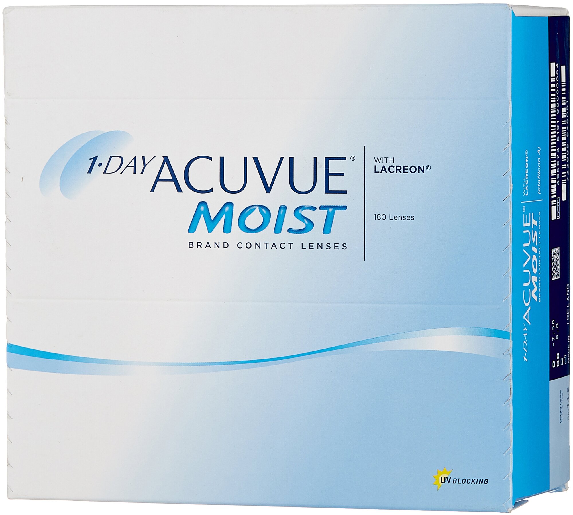 Контактные линзы 1 DAY Acuvue MOIST , Однодневные, -7,50 / 14,2 / 9,0 / 180 шт.