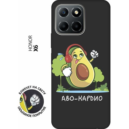 Матовый чехол Avo-Cardio для Honor X6 / X8 5G / Хонор Х6 / Х8 5Г с 3D эффектом черный матовый чехол avo cardio для honor 10 хонор 10 с 3d эффектом черный