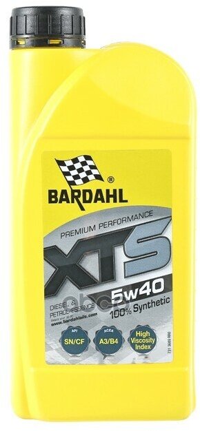 Bardahl Масло Моторное Bardahl Xts 5W-40 A3/B4 Синтетическое 1 Л 36891