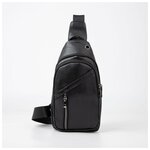 FlowMe Сумка-слинг, 2 отдела на молниях, наружный карман, цвет чёрный - изображение