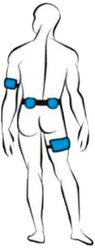 ВИТАФОН Комплект фиксирующих манжет для рук, ног и пояса (многофункциональный) синий