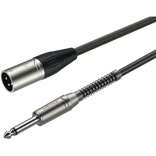 ROXTONE SMXJ250/1 Кабель микрофонный, XLR 3P male 6.3мм mono Jack, 1м кабель jack xlr roxtone dmxj210 1 1 0m