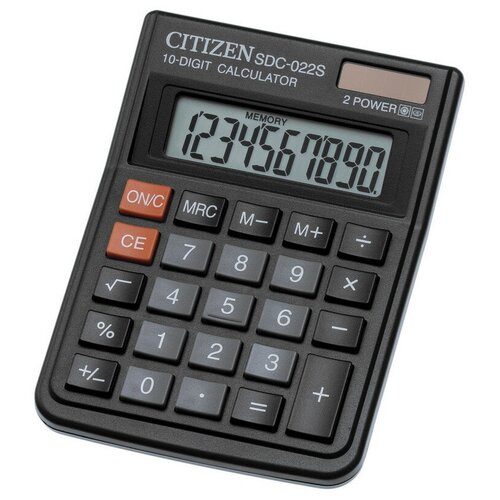 Калькулятор настольный КОМПАКТНЫЙ CITIZEN SDC-022S/022SR 10 разряд