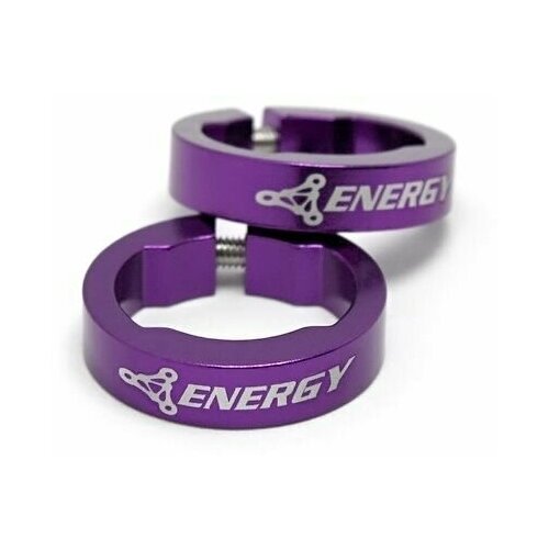 Кольца (зажимы) для велосипедных ручек (грипс) Energy Lock On, 4 шт, фиолетовые