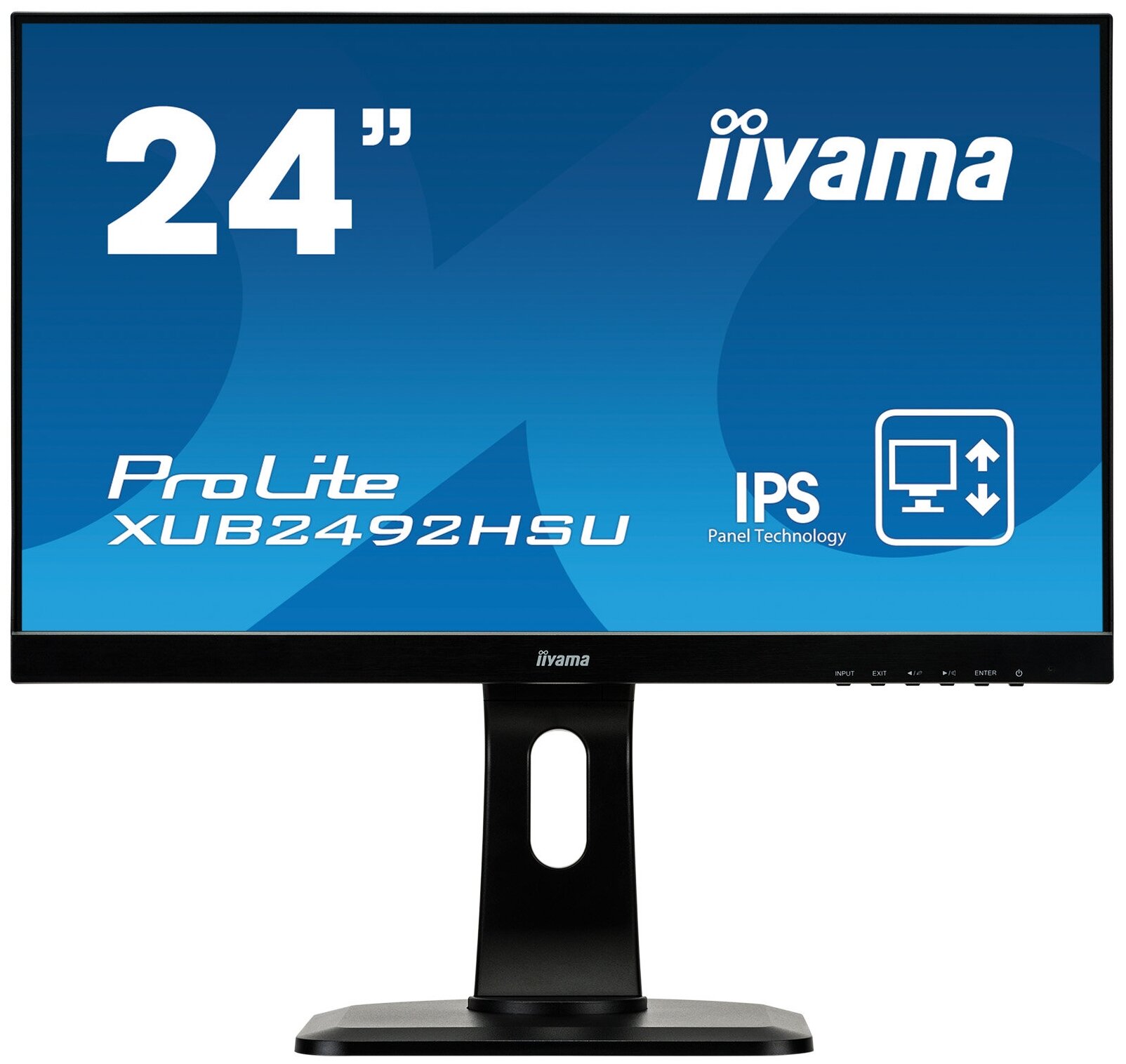 Монитор 23.8" iiYama XUB2492HSU-B1 черный IPS 1920x1080 250 cd/m^2 5 ms HDMI DisplayPort VGA Аудио USB XUB2492HSU-B1