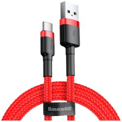Кабель Baseus Cafule USB - USB Type-C 2 м, красный/черный