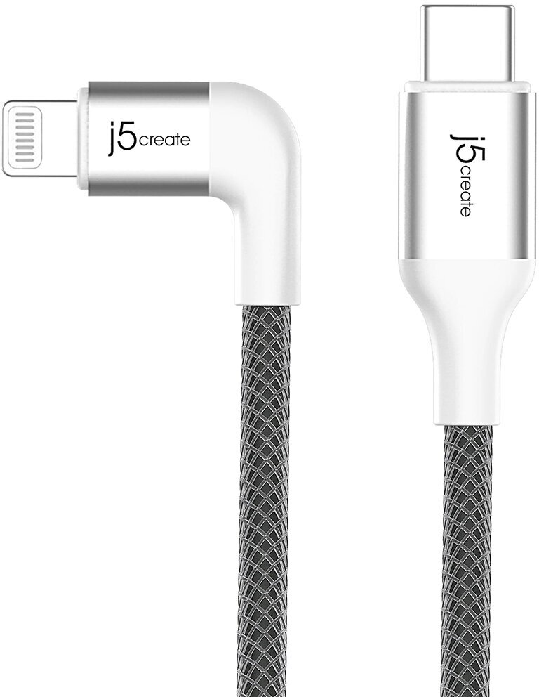 Кабель j5create USB-C to Lightning Cable (1.2 метра) белый (JALC15W)