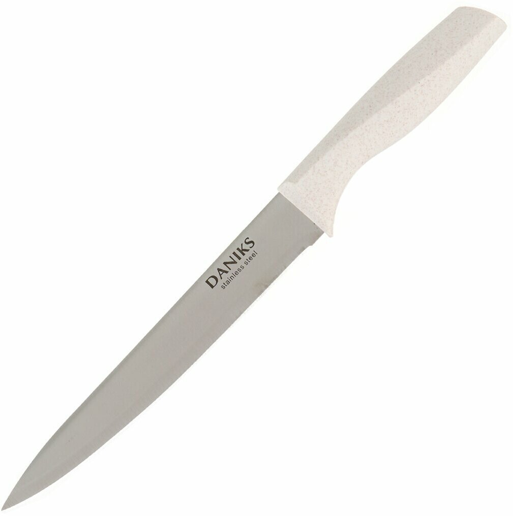 Нож кухонный Daniks Латте разделочный нержавеющая сталь 20 см рукоятка пластик YW-A383-SL