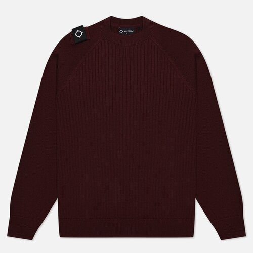 Мужской свитер MA.Strum Rib Panel Crew Neck бордовый, Размер XL