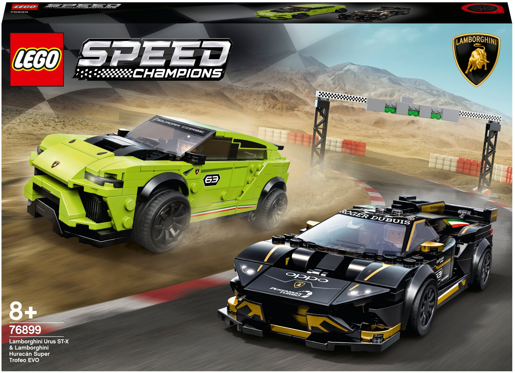 LEGO Speed Champions 76899 Lamborghini Urus ST-X and Lamborghini Huracan Super Trofeo EVO