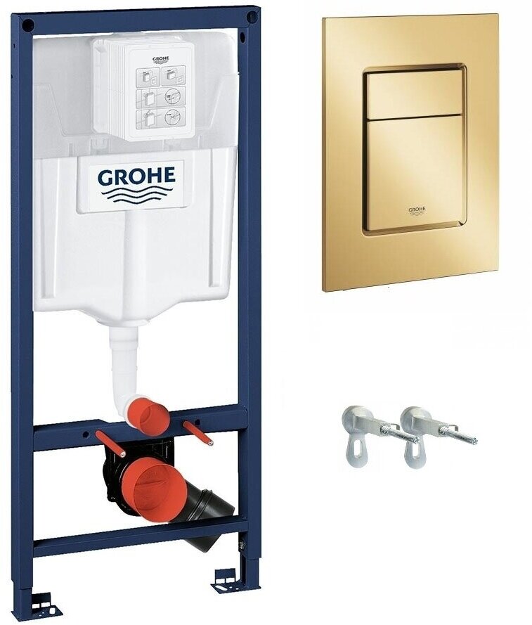 Инсталляция Grohe Rapid SL с золотой клавишей глянец