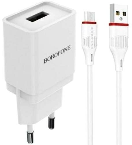 Сетевое зарядное устройство Borofone BA19A Nimble + кабель microUSB