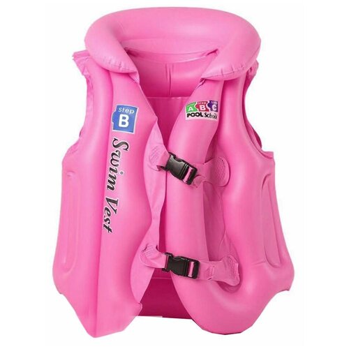 фото Детский надувной жилет для плавания, l, розовый mister box
