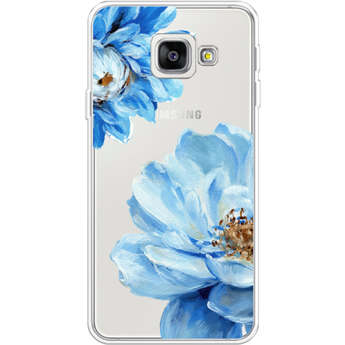 Силиконовый чехол на Samsung Galaxy A3 2016 / Самсунг Галакси А3 2016 Голубые клематисы, прозрачный силиконовый чехол на samsung galaxy a3 2016 самсунг галакси а3 2016 розовые цветочные уголки прозрачный