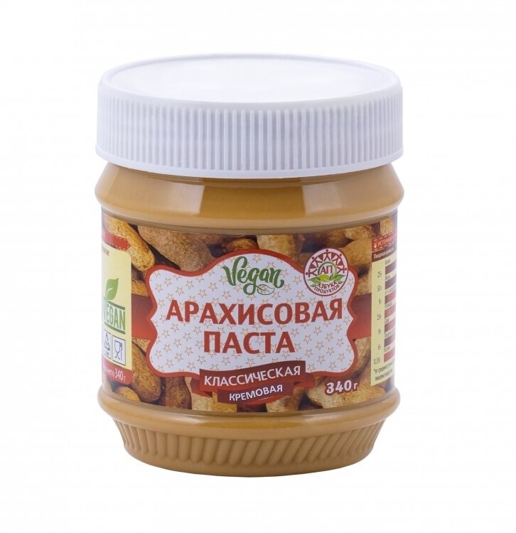 Арахисовая паста Азбука Продуктов Классическая кремовая 340 гр