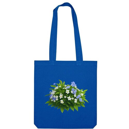 Сумка шоппер Us Basic, синий сумка белые и голубые цветы зеленое яблоко