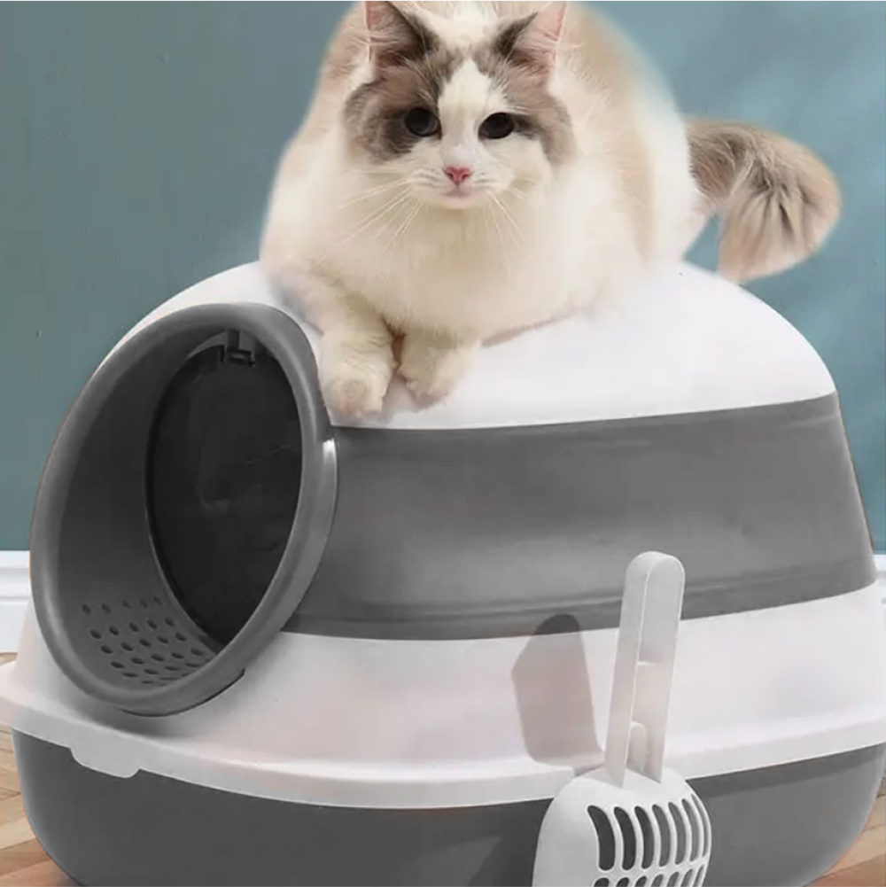 Туалет-лоток ZooWell UV для кошек закрытый складной с УФ-стерилизацией, совок - фотография № 10