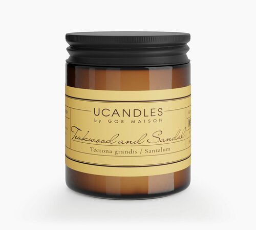 Свеча ароматическая Ucandles, Teakwood and Sandal №55, 200мл.