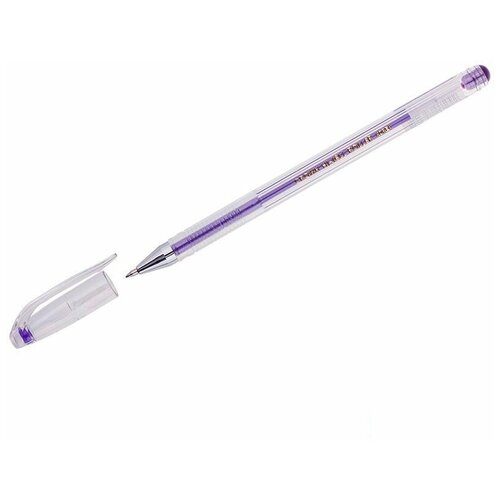Ручка гелевая Crown Hi-Jell Metallic (0.5мм, фиолетовый металлик) 1шт. (HJR-500GSM) ручка гелевая crown hi jell metallic 0 5мм зеленый металлик 12шт hjr 500gsm