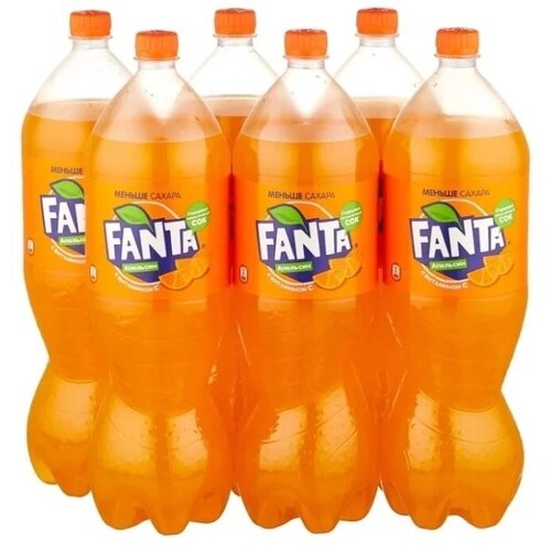 Fanta Апельсин напиток сильногазированный, 6 штук по 2 л