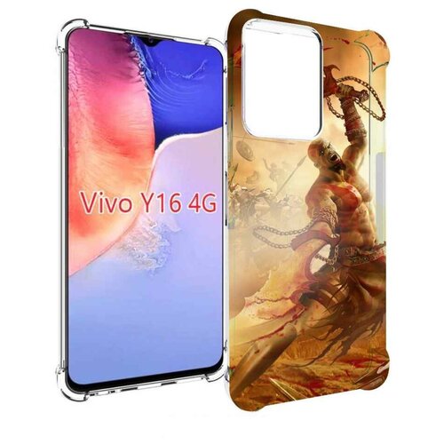 чехол mypads god of war кратос атрей для vivo y16 4g vivo y02s задняя панель накладка бампер Чехол MyPads God Of War III для Vivo Y16 4G/ Vivo Y02S задняя-панель-накладка-бампер