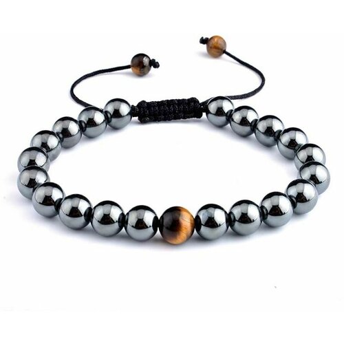 фото Браслет из черных камней унисекс 16-24 размер цветной кит