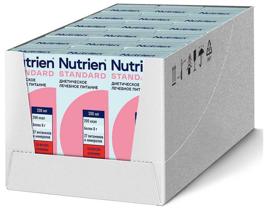 Nutrien Standard 200 мл со вкусом клубники готовое к употреблению жидкое энтеральное питание (для зондового и перорального использования), 18 шт