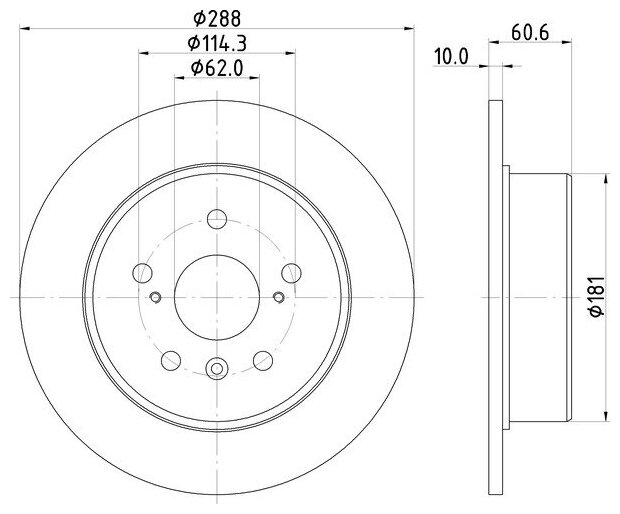 Диск тормозной зад Nisshinbo ND1005K