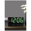 Фото #7 Часы электронные цифровые настольные с будильником, термометром и календарем (0712) зелёная подсветка (чёрный корпус)