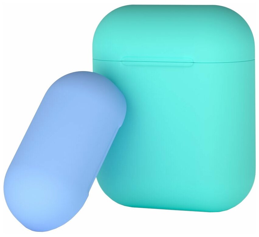 Чехол Deppa для AirPods двухцветный, mint/blue