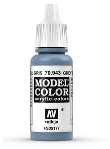 <b>Краска</b> Vallejo серии Model Color - Grey Blue 17мл. Сочетание <b>серого</b> и голубого Grey Blue – <b>краска</b> се