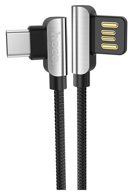 Кабель USB HOCO U42 exquisite для Type-C, 2.4 A, длина 1.2 м, черный, 6957531079392