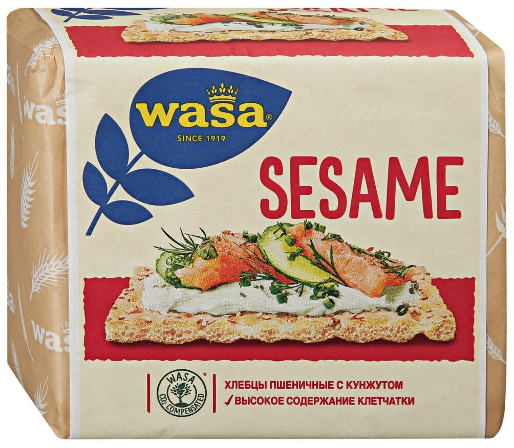 Хлебцы пшеничные Wasa Sesame с кунжутом, 200 г