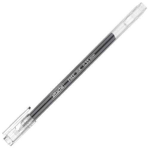 Ручка гелевая неавтоматическая Attache Free ink 0.35мм,черный неавт, б/манж