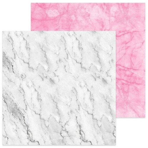 Фотофон двусторонний "Мрамор белый‒мрамор розовый", 45 х 45 см, переплётный картон, 980 г/м
