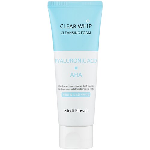 Mediflower Пенка для умывания с гиалуроновой кислотой и AHA кислотами, 120 мл, Mediflower