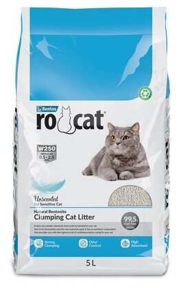 Ro Cat Ro Cat комкующийся наполнитель без пыли Натуральный, пакет (Natural) ROCT-1122-PE5L-0000, 4,25 кг