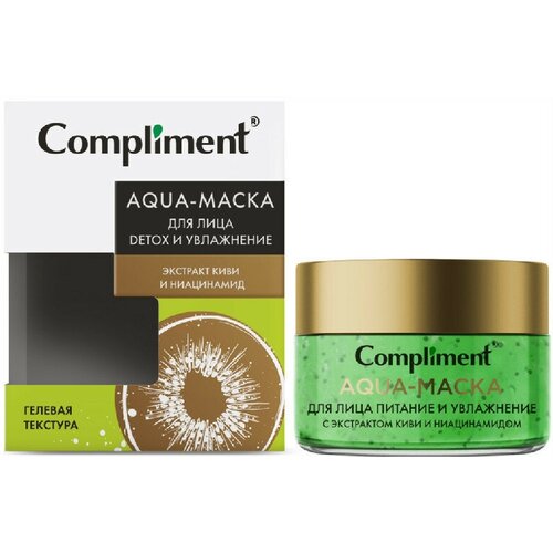 Compliment Aqua-маска для лица Detox и увлажнение с экстрактом киви и ниацинамидом, 100 мл 1 шт