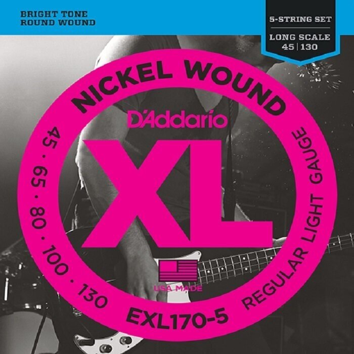 Струны для 5-струнной бас-гитары D'Addario EXL170-5