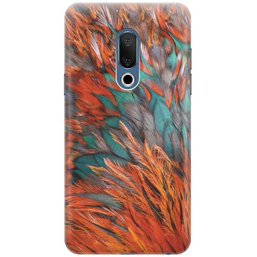 фото Cиликоновый чехол на meizu 15 / мейзу 15 с принтом "разноцветные перья" gosso