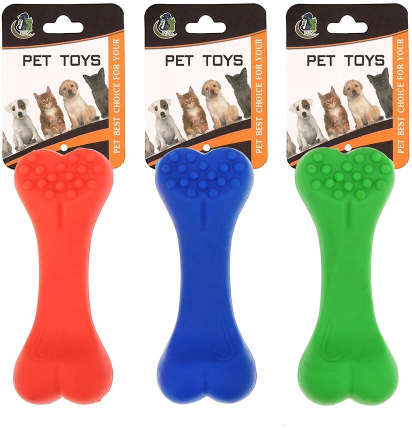 "Пэт тойс (Pet toys)" Игрушка для собаки "Косточка" 12,5х4,8см h3,5см, резиновая, на картоне, цвета в ассортименте - фотография № 14