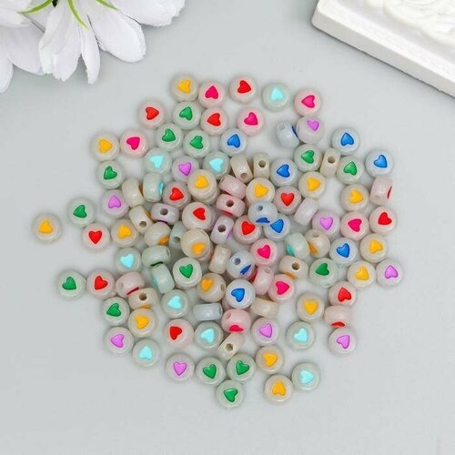 Набор бусин для творчества акрил фосфорные Сердечки набор 20 гр 04х07х07 см 51000₽