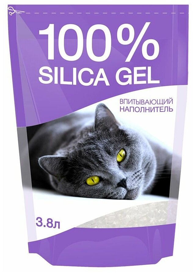 Наполнитель №1 Silica Gel для кошек силикагелевый 100% 3,8 л