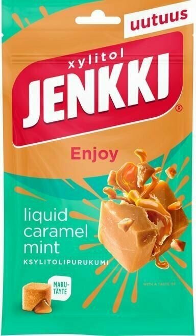 Жевательная резинка Jenkki Professional Caramel Mint с ксилитом 70 г (из Финляндии)