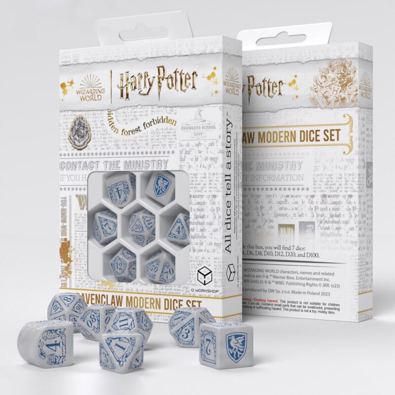 Набор кубиков для настольных ролевых игр Q-Workshop Harry Potter - Ravenclaw Modern Dice Set White