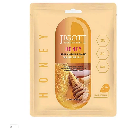 Jigott Маска для лица тканевая «мед» - Honey real ampoule mask, 27мл