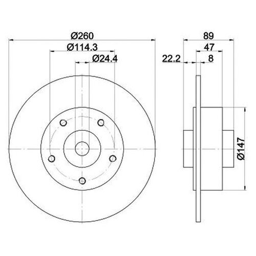 фото Тормозной диск hella 8dd 355 120-101 для renault fluence, megane iii