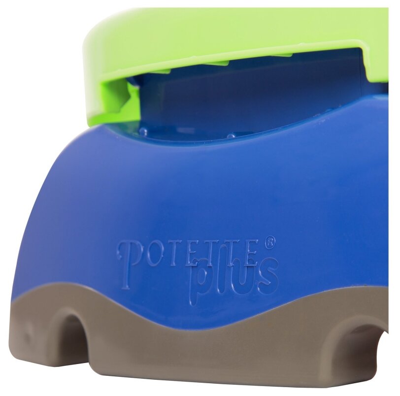 Potette Plus Дорожный складной горшок + 1 одноразовый пакет, зелёно-голубой - фото №2